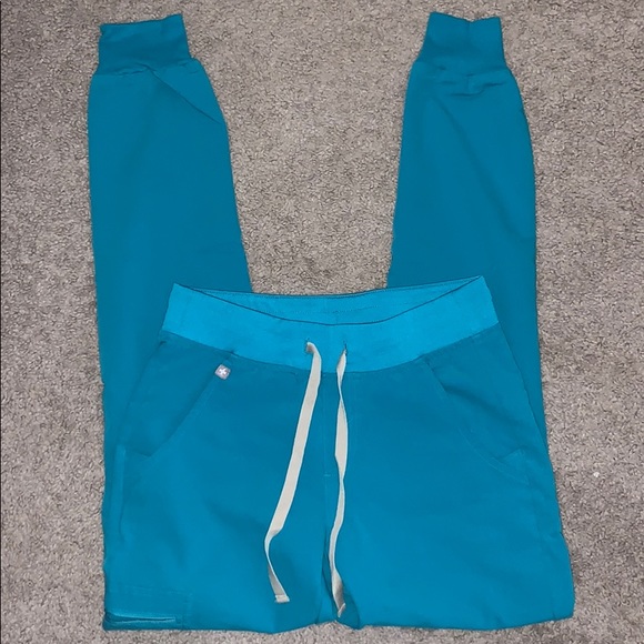 figs teal joggers
